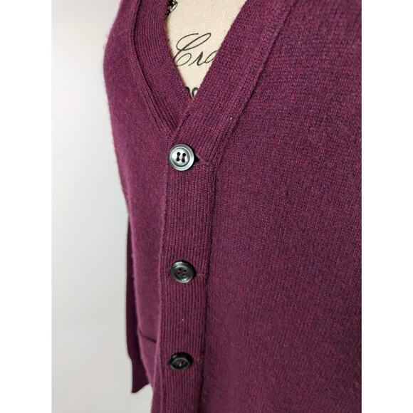 Selfridges London Womens M Cardigan Sweater UK 40 100% Pure Cashmere Red Maroon - Picture 6 of 11
